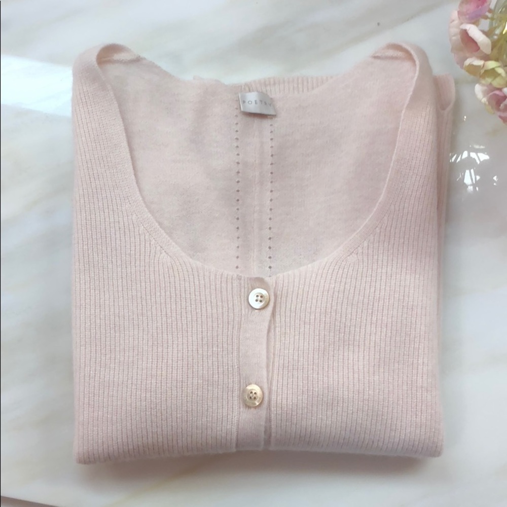 NWOT!! Poetry Blush 100% Cashmere 12/14 Cardigan